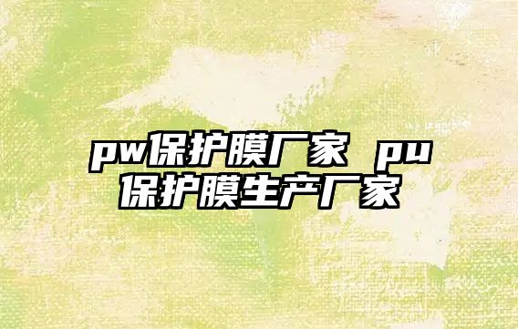 pw保護膜廠家 pu保護膜生產廠家