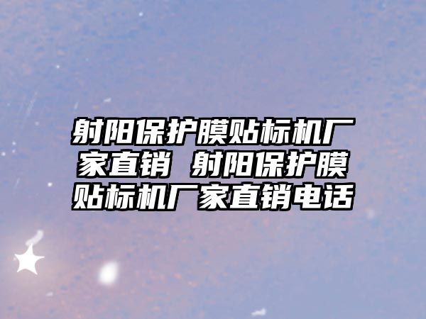 射陽保護膜貼標機廠家直銷 射陽保護膜貼標機廠家直銷電話