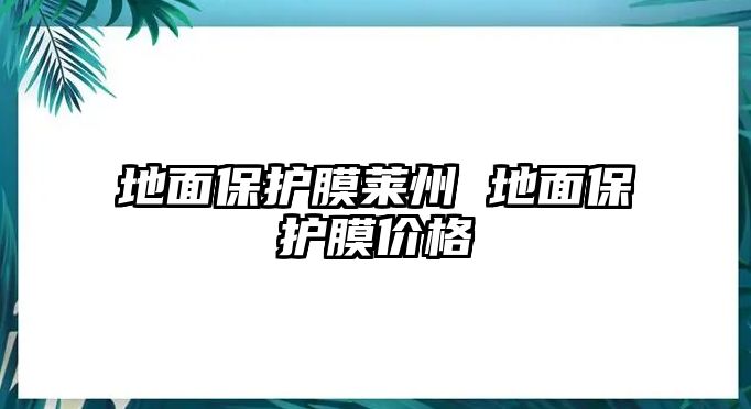 地面保護膜萊州 地面保護膜價格