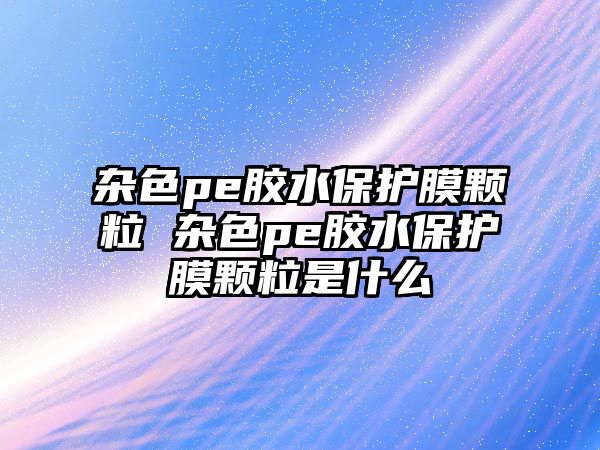 雜色pe膠水保護膜顆粒 雜色pe膠水保護膜顆粒是什么