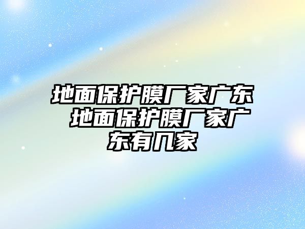 地面保護膜廠家廣東 地面保護膜廠家廣東有幾家