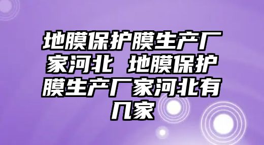 地膜保護膜生產廠家河北 地膜保護膜生產廠家河北有幾家