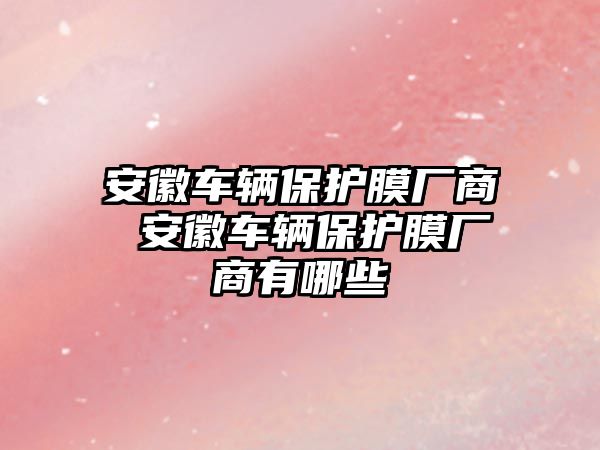 安徽車輛保護膜廠商 安徽車輛保護膜廠商有哪些