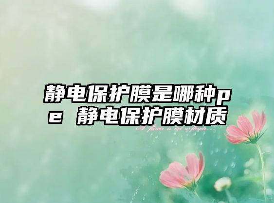 靜電保護膜是哪種pe 靜電保護膜材質