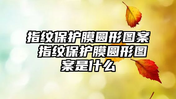 指紋保護膜圓形圖案 指紋保護膜圓形圖案是什么