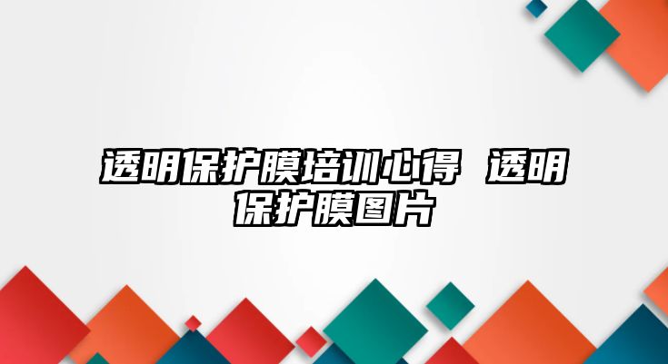 透明保護膜培訓心得 透明保護膜圖片