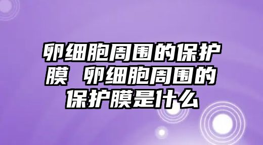 卵細胞周圍的保護膜 卵細胞周圍的保護膜是什么