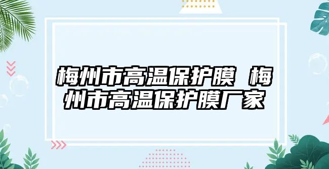 梅州市高溫保護膜 梅州市高溫保護膜廠家