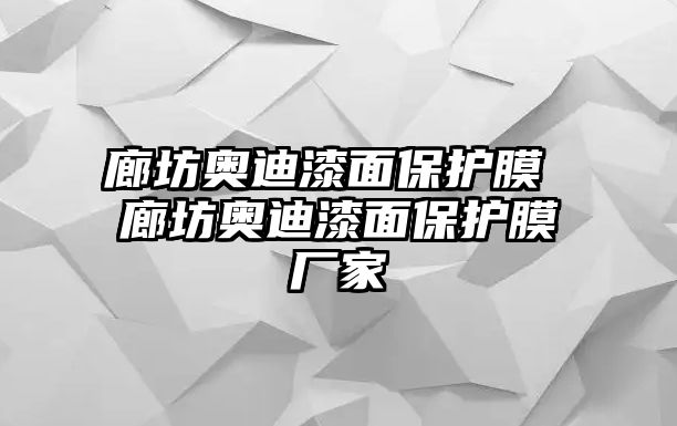 廊坊奧迪漆面保護膜 廊坊奧迪漆面保護膜廠家