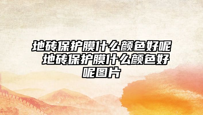 地磚保護膜什么顏色好呢 地磚保護膜什么顏色好呢圖片