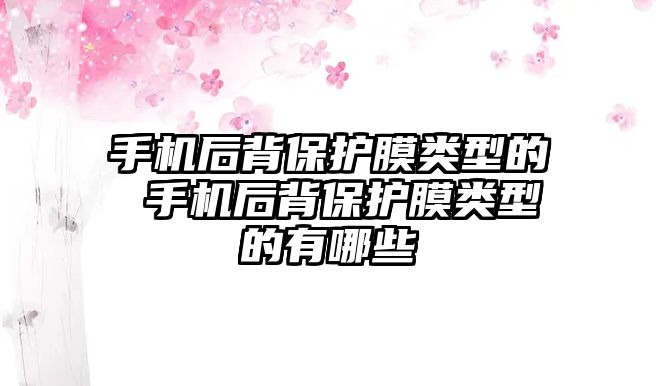 手機后背保護膜類型的 手機后背保護膜類型的有哪些