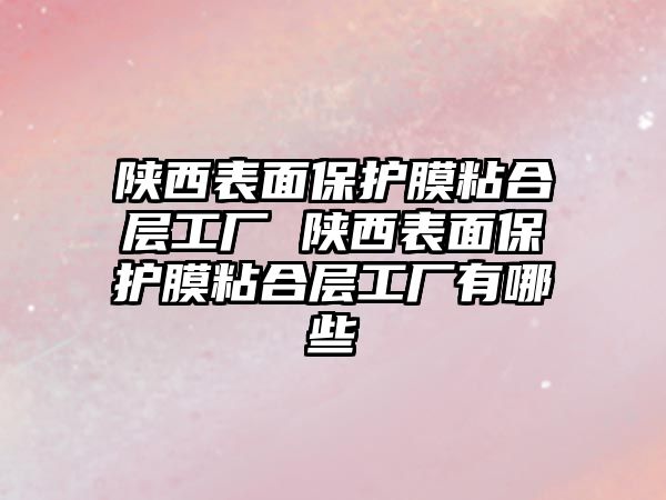 陜西表面保護膜粘合層工廠 陜西表面保護膜粘合層工廠有哪些