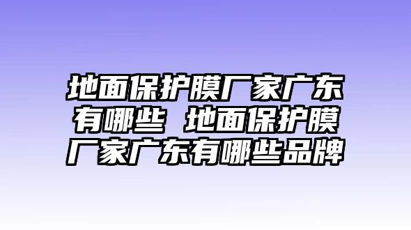 地面保護膜廠家廣東有哪些 地面保護膜廠家廣東有哪些品牌