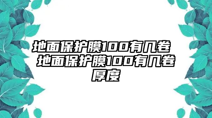 地面保護膜100有幾卷 地面保護膜100有幾卷厚度